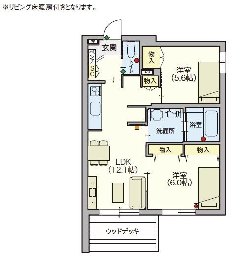 コンフォートレジデンス武蔵浦和 108号室 間取り