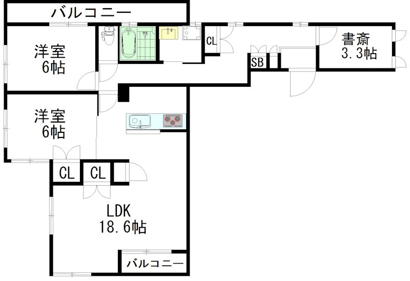 クエスタ荻窪 202号室 間取り