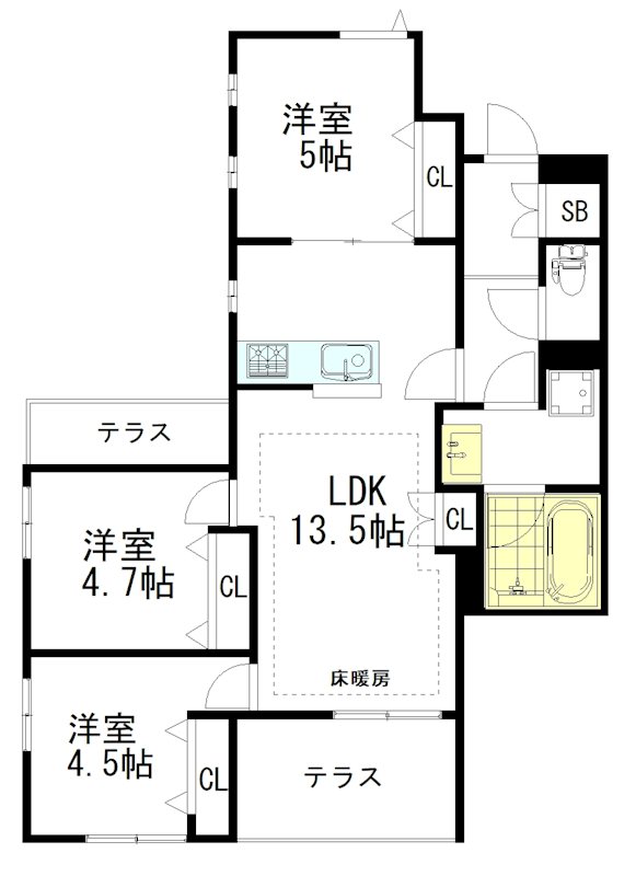 Encant（エンカント） 101号室 間取り