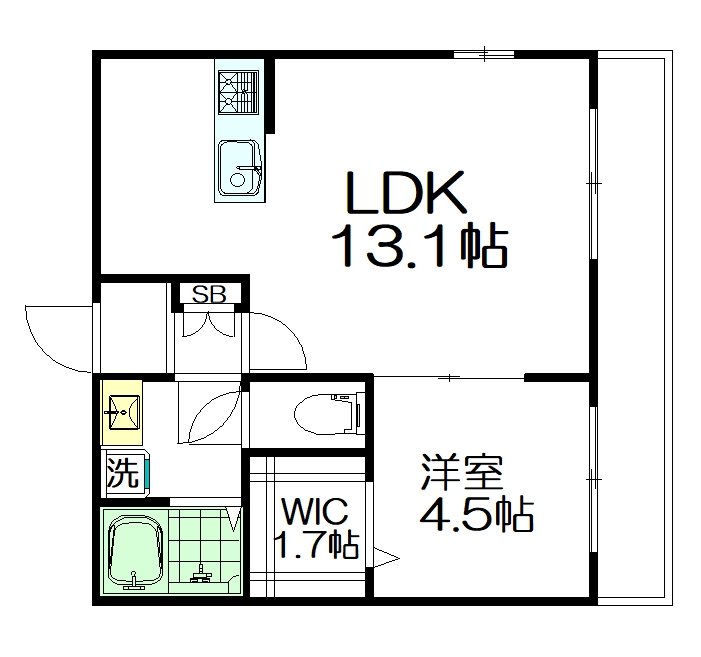 Ｒｅｓｉｄｅｎｃｅ　ｋｏｔｏｂｕｋｉ（レジデンスコトブキ） 301号室 間取り