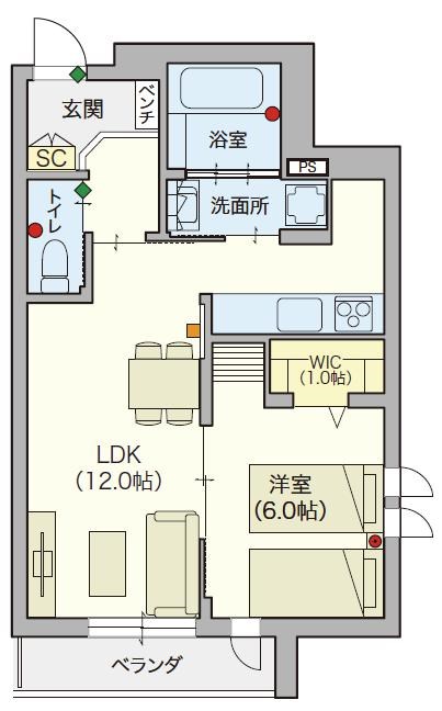 【シニア限定】ヘーベルVillage 松戸二十世紀が丘 ～ヘーベルヴィレッジ Sazanami～ 203号室 間取り