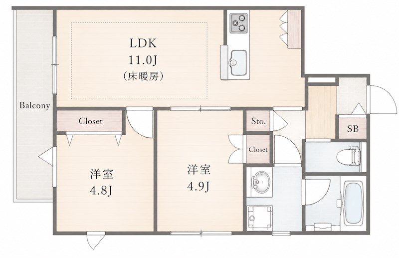 アビテ明大前 202号室 間取り