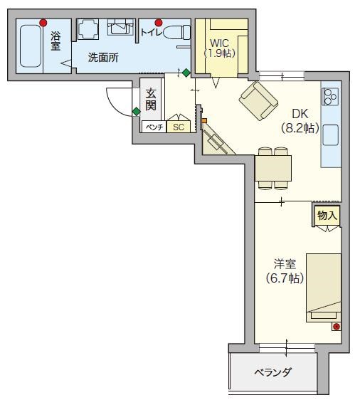 ヘーベルVillage目黒東が丘 201号室 間取り