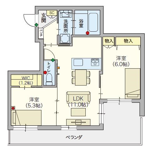 ヘーベルVillage目黒東が丘 301号室 間取り