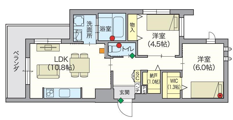 【シニア限定】ヘーベルVillage浦和南　～ノーブルレジデンス～ 205号室 間取り