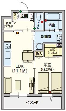 オカバ練馬平和台ヘーベルVillage 203号室 間取り