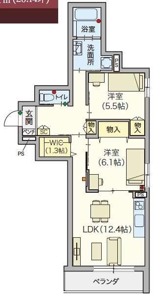 Serenity Court（セレニティコート）東新町 201号室 間取り