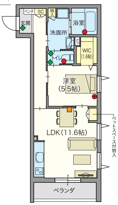 Hebel Village 櫻 101号室 間取り