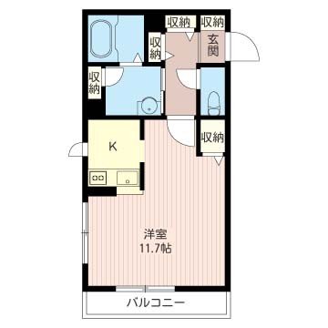 パセオ三軒茶屋 203号室 間取り