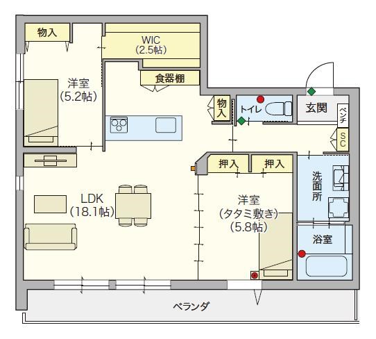 シニア限定 ヘーベルVillage目黒東が丘 302号室 間取り