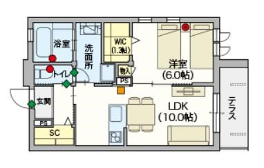 ヘーベルVillage方南町 101号室 間取り
