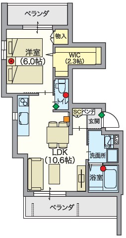 メゾンミモザ 203号室 間取り