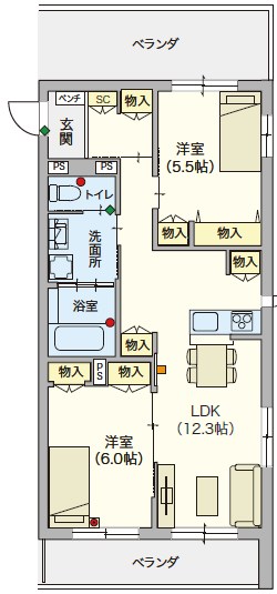 Gloier（グロワール） 201号室 間取り