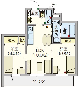 Serenity Court（セレニティコート）東新町 302号室 間取り