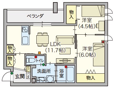 Loisir壽光（ロワジールじゅこう） 307号室 間取り