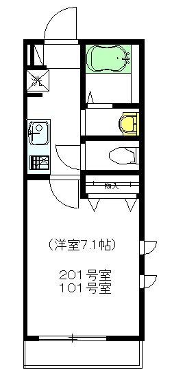 テラッツオ下北沢 101号室 間取り