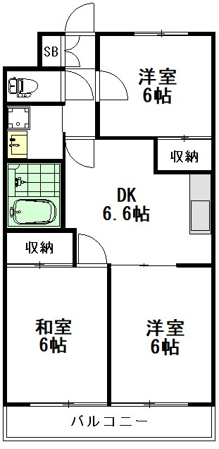 ハイツ大野 A302号室 間取り