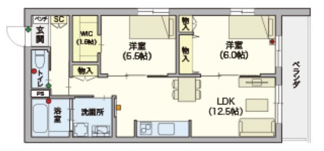 オカバ練馬平和台ヘーベルVillage（シニア限定） 306号室 間取り