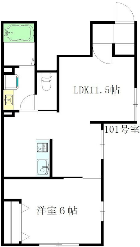 Crescente（クレシェンテ） 101号室 間取り