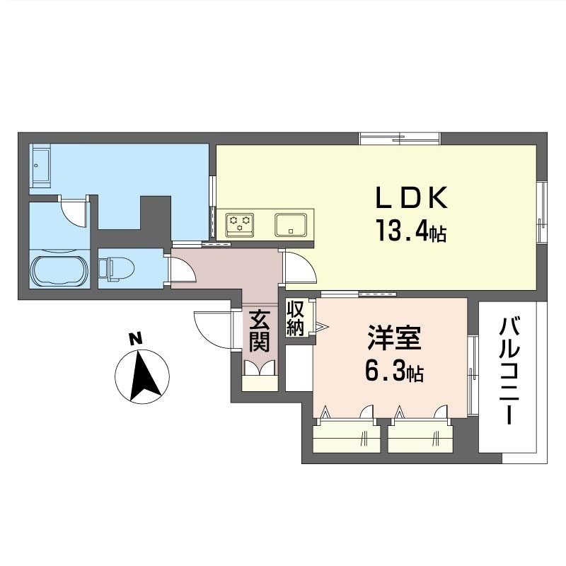 リクヴィール高円寺 201号室 間取り