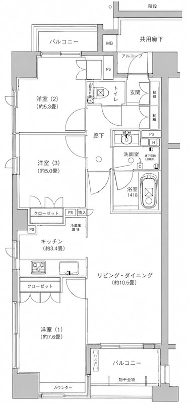 パークハウス新中野ディーセント　 803号室 間取り