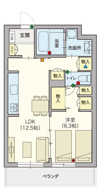 【シニア限定】ヘーベルVillage西国分寺～キルシュブリューテⅠ～ 302号室 間取り
