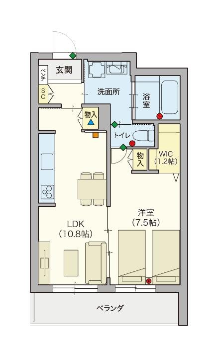【シニア限定】ヘーベルVillage西国分寺～キルシュブリューテⅠ～ 305号室 間取り