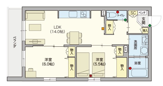 【シニア限定】ヘーベルVillage 橋本5丁目　～グランビレッジ橋本～  203号室 間取り