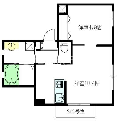 ロジェ・ボヌール 202号室 間取り