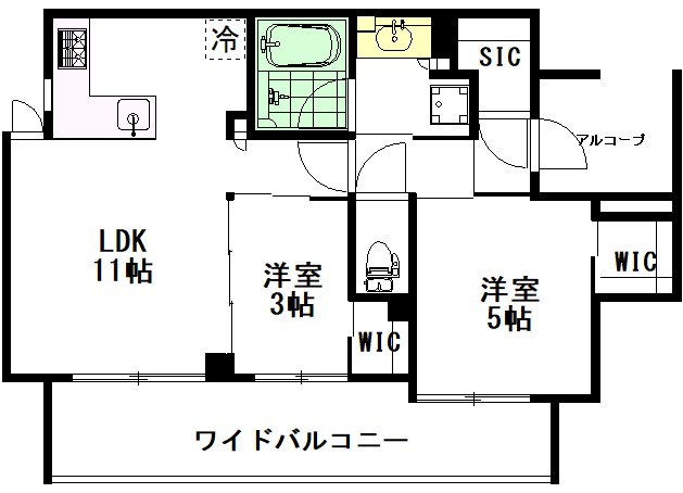 グローベル立川プレミアム 707号室 間取り