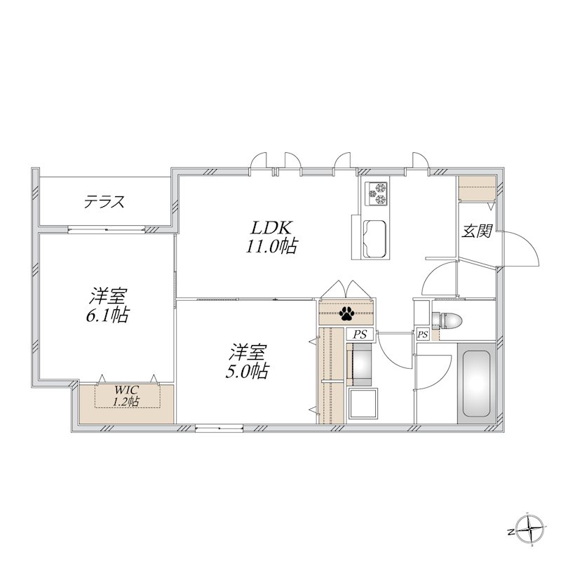 (仮称)上高田4丁目メゾン 101号室 間取り