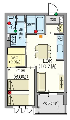 【シニア限定】ヘーベルVillage練馬高野台 202号室 間取り