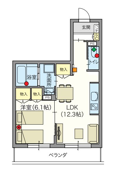 シニア限定 ヘーベルVillage椎名町 302号室 間取り