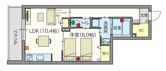 【シニア限定】アルモニーレジダンス氷川台 305号室 間取り