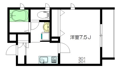 クレール北沢 301号室 間取り