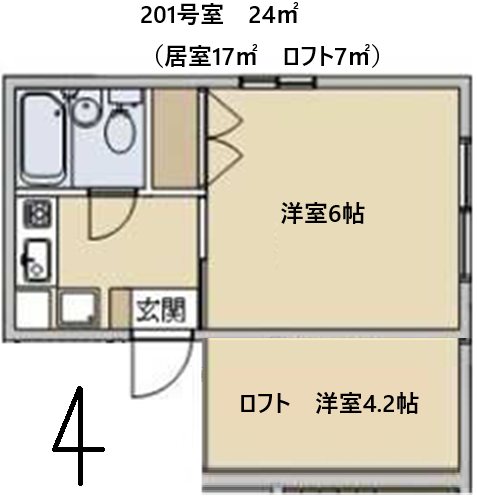 ハイツ川村 201号室 間取り