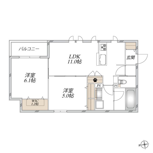 (仮称)上高田4丁目メゾン 301号室 間取り