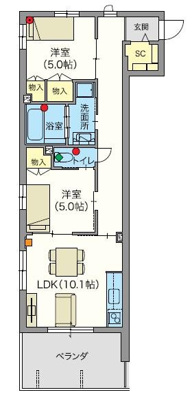 【シニア限定】ヘーベルVillage下北沢　～ツバサマンション～ 207号室 間取り