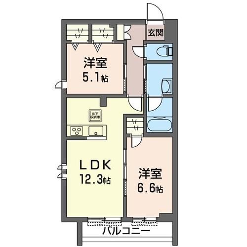 プレミアム新中野 102号室 間取り