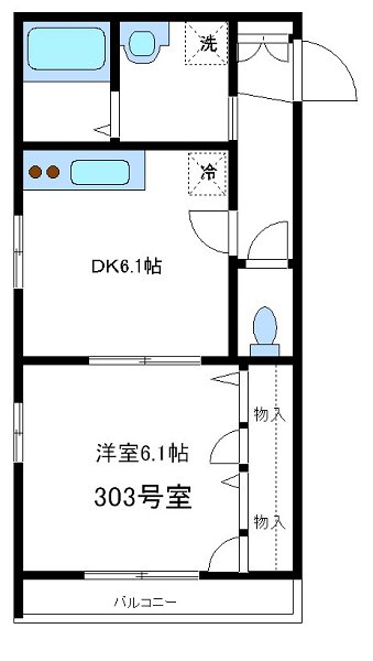 ミラージュ松庵 303号室 間取り