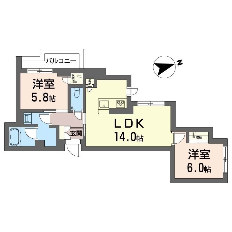 ベルシエル 202号室 間取り