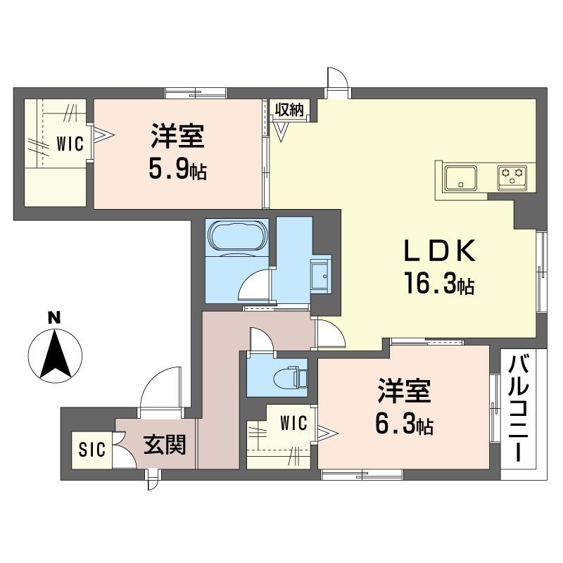 フェリーチェ　世田谷 202号室 間取り