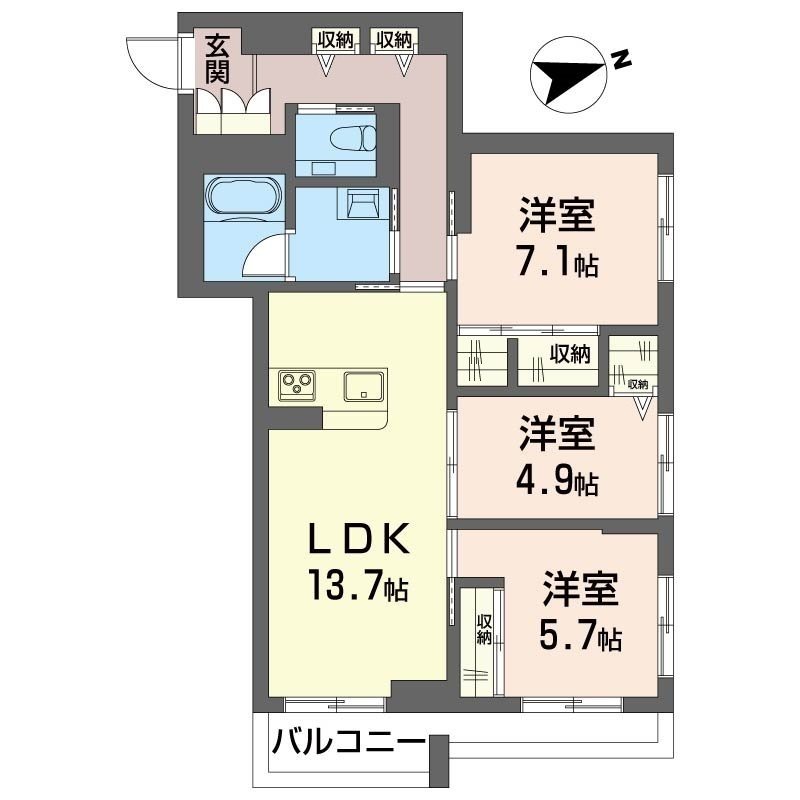 ベルシエル 203号室 間取り