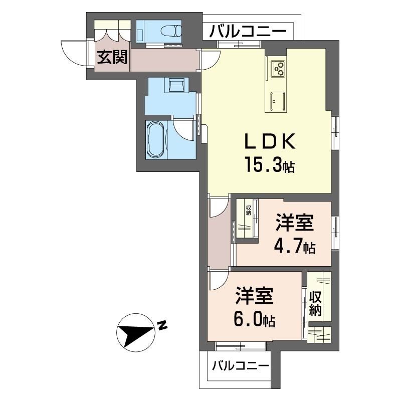 ベルシエル 302号室 間取り