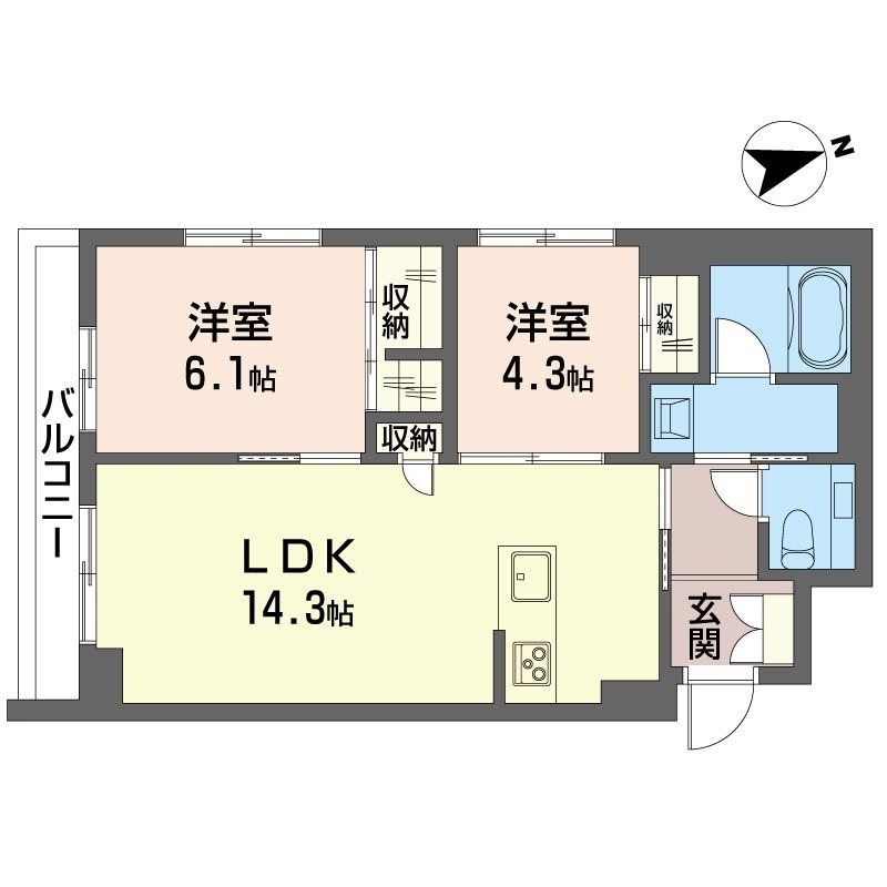 ベルシエル 201号室 間取り