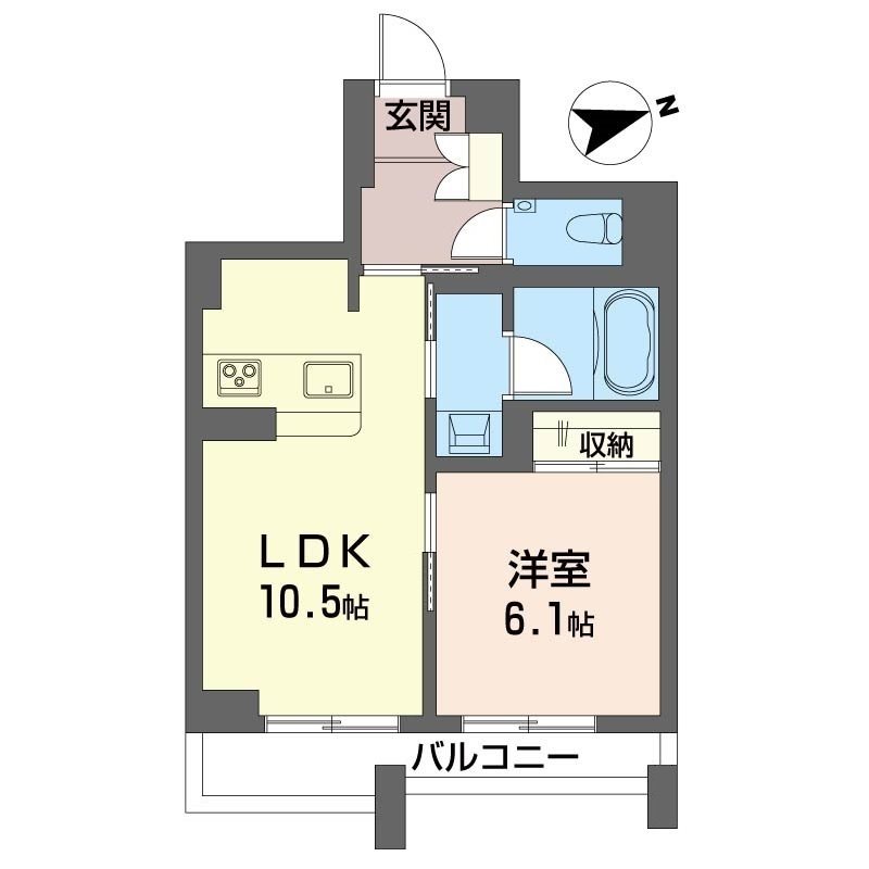 ベルシエル 206号室 間取り