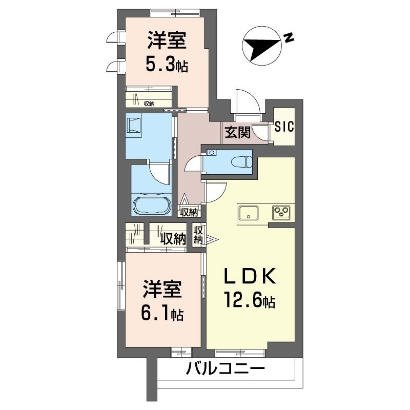 ベルシエル 402号室 間取り
