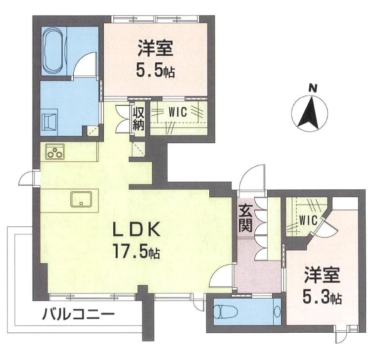 フロントマーレ 202号室 間取り