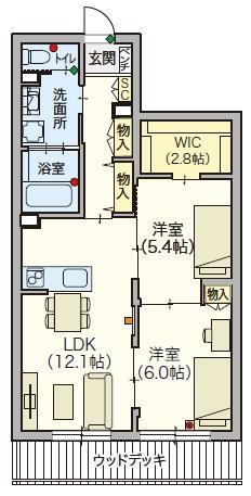 シニア限定　ヘーベルVillage浦和本太 102号室 間取り
