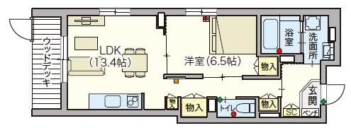 シニア限定　ヘーベルVillage浦和本太 104号室 間取り